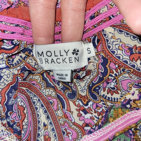 Molly Bracken Hippie Printed Sheer Blouse, VGUC, Size S - Picture 8 of 9